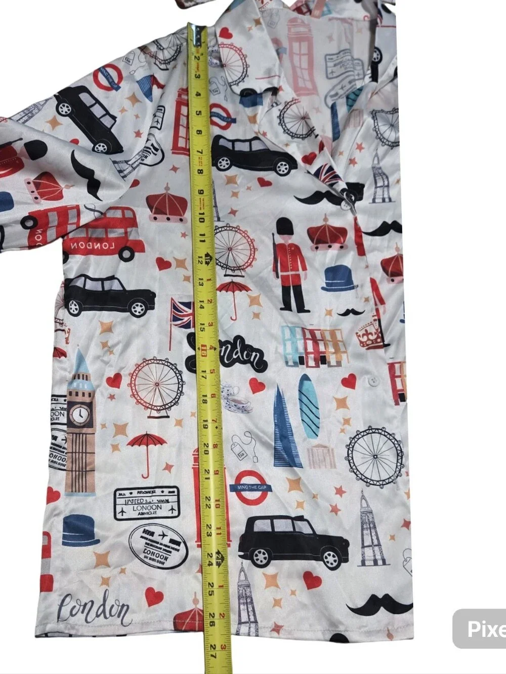 White Pajama Set London Icons Travel Vacation Resortwear Sleepwear Lounge